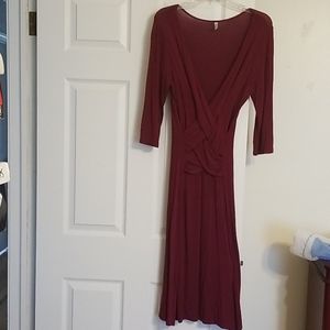 Burgundy Dress, soft Rayon and Spandex,  Size M